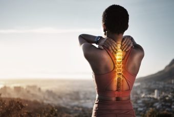 Spine,Injury,,Skeleton,And,Back,Pain,Of,Fitness,Woman,On